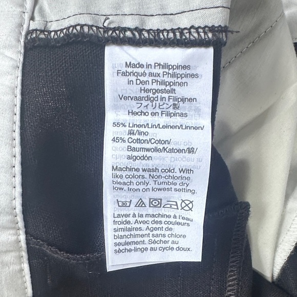 New J. Crew Black Scalloped Linen Shorts - Picture 4 of 4